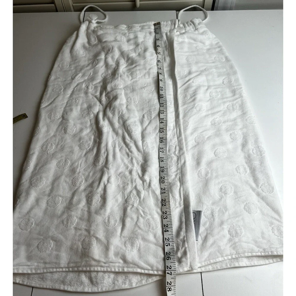 caro home women's white hook & loop  100% cotton terry wrap with straps